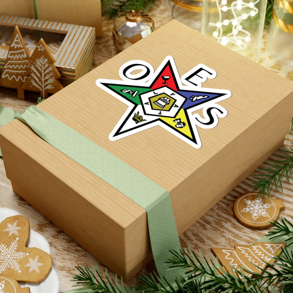 OES Sticker Decal - Kiss-Cut Colorful OES Star - Bricks Masons