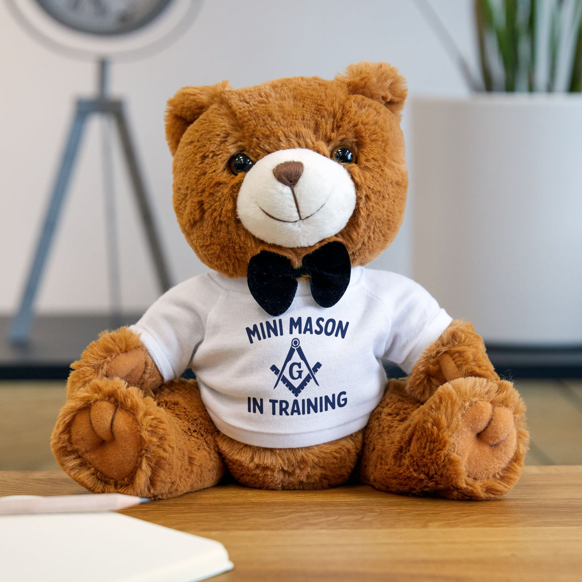 Master Mason Blue Lodge Teddy Bear - Mini Mason In Training Plushie - Bricks Masons