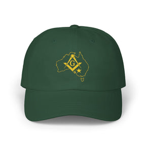 Master Mason Blue Lodge Australia Jurisdiction Baseball Cap - Australia Map Square & Compass G - Bricks Masons