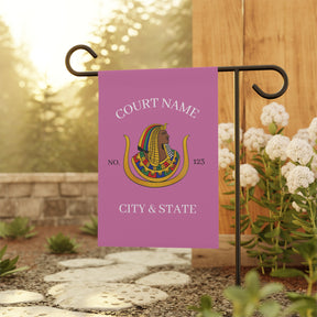DOI Yard Flag -  Personalized Pink Printed Poly Poplin - Bricks Masons