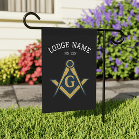 Master Mason Blue Lodge Yard Flag - Square & Compass G With Personalization - Bricks Masons