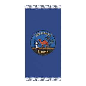 Queen of the South Towel - Blue Polyester Beach Cloth With Knotted Tassels - Bricks Masons