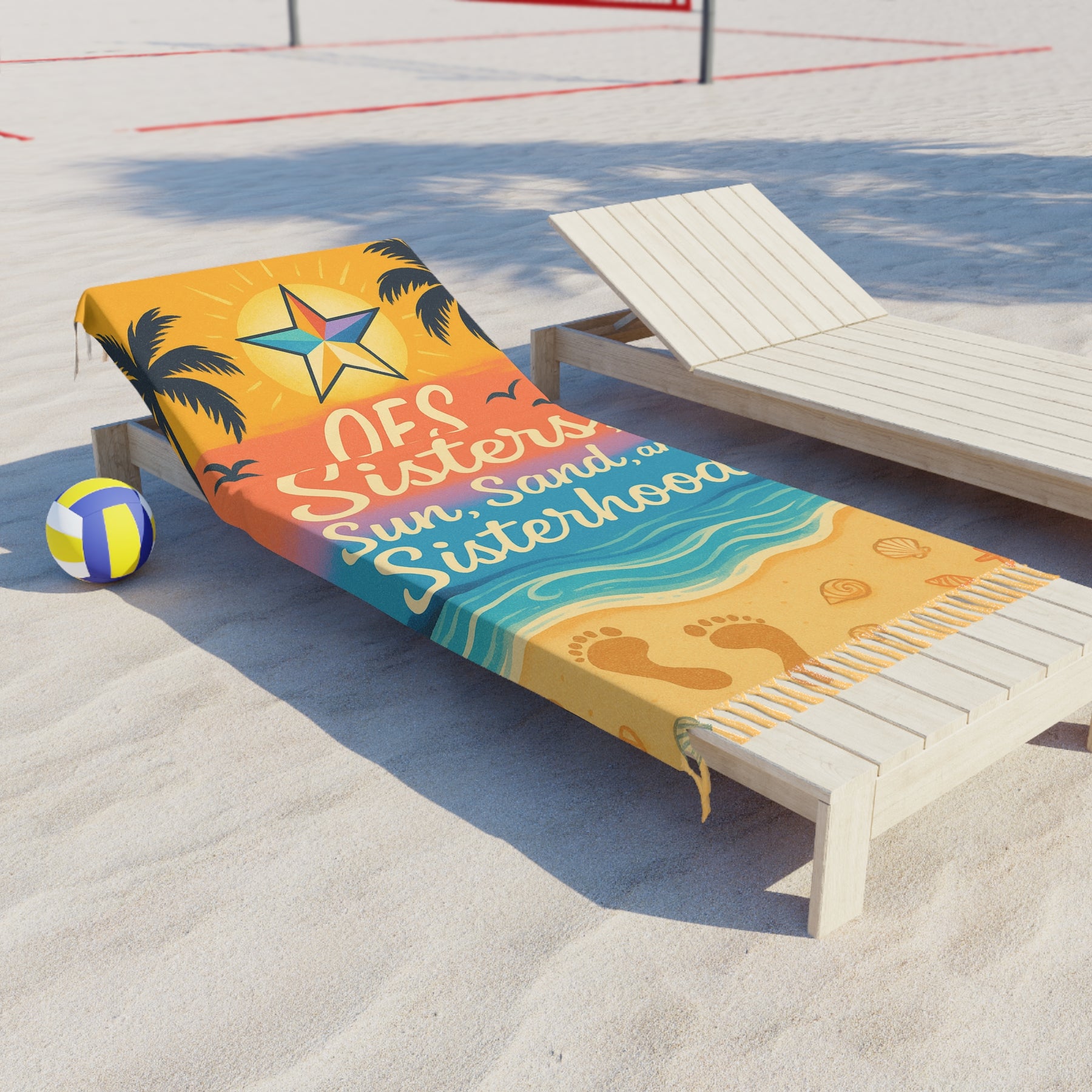 OES Towel - Sun, Sand & Sisterhood Vibrant Colors Beach Cloth - Bricks Masons