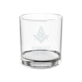 Master Mason Blue Lodge Whiskey Glass - Forget Me Not Square & Compasses