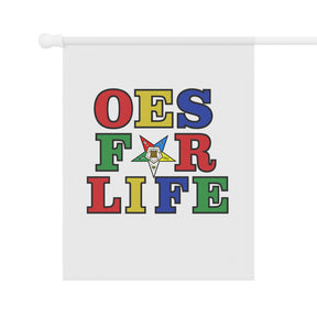 OES Yard Flag - White OES For Life Poly Poplin - Bricks Masons