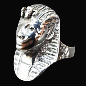 Pharaoh Tutankhamun Ring in Silver 3 x 2 cm 13 g Art 860 - Bricks Masons