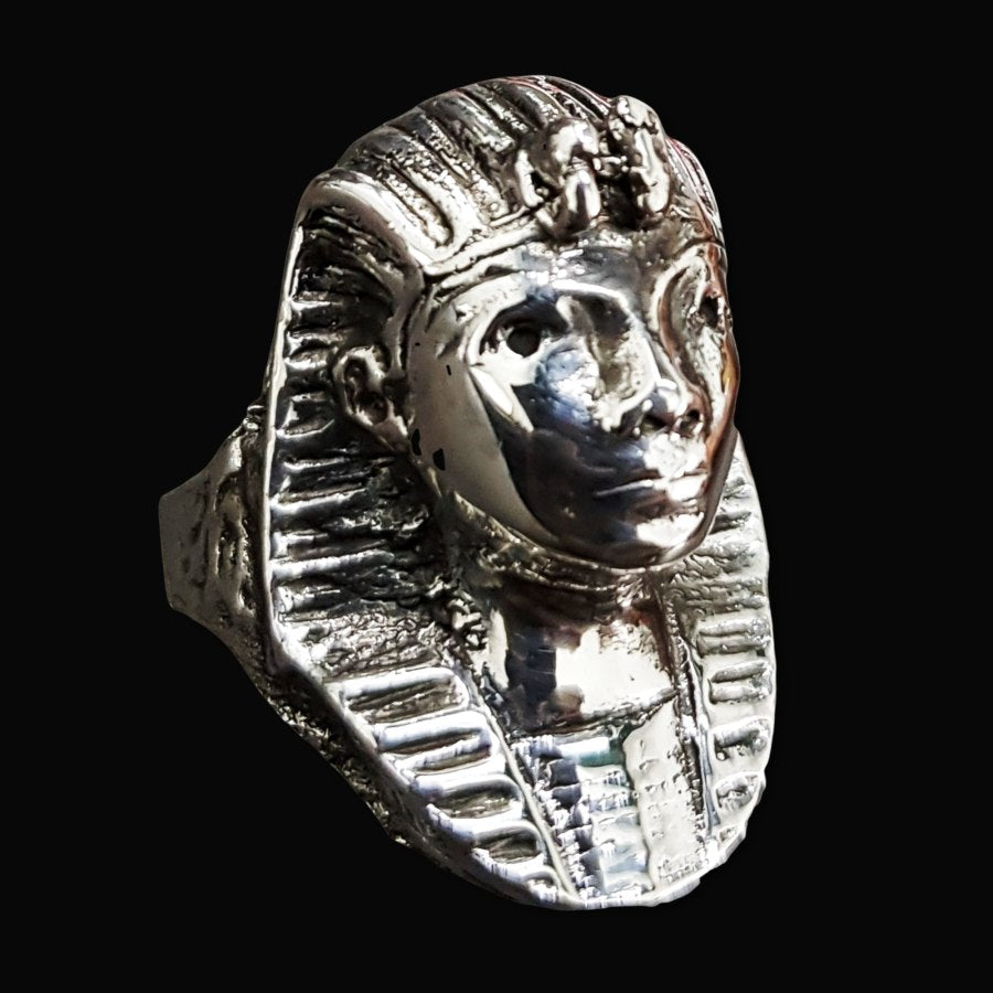 Pharaoh Tutankhamun Ring in Silver 3 x 2 cm 13 g Art 860 - Bricks Masons