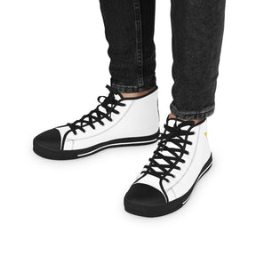 PYCH Sneaker - High Top Black & White Sole White Canvas - Bricks Masons