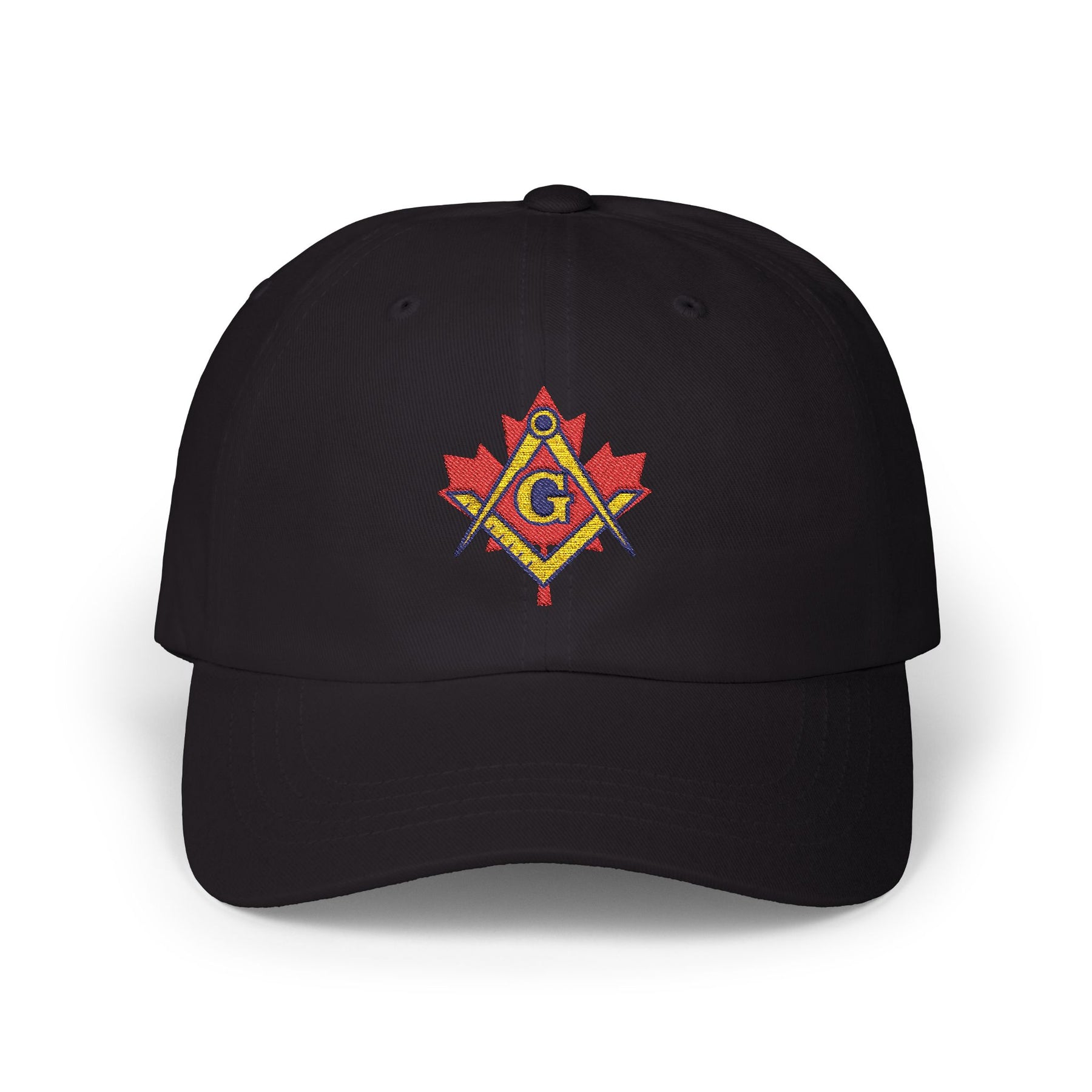 Master Mason Blue Lodge Canada Jurisdiction Baseball Cap - Red Maple Leaf S&C - Bricks Masons