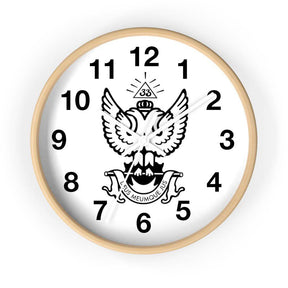 33rd Degree Scottish Rite Clock - Wings Up Wooden Frame