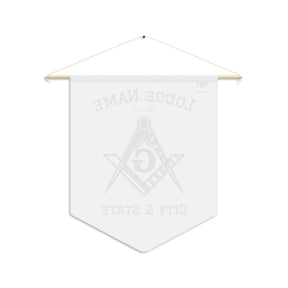 Master Mason Blue Lodge Pennant - Personalized Polyester Twill US Flag - Bricks Masons