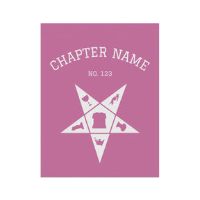 OES Yard Flag - Pink & White Star With Personalization - Bricks Masons