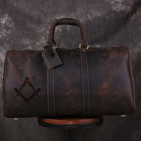 Master Mason Blue Lodge Travel Bag - Handmade Genuine Leather