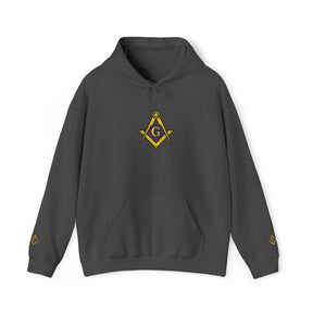 Master Mason Blue Lodge Hoodie - Soft Cotton Poly Blend Embroidered Detail - Bricks Masons