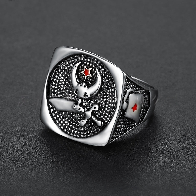 Shriners Ring - Sterling Silver & Black - Bricks Masons