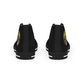 Master Mason Blue Lodge Sneaker - High Top Black & White Sole Black Canvas Veteran Mason - Bricks Masons