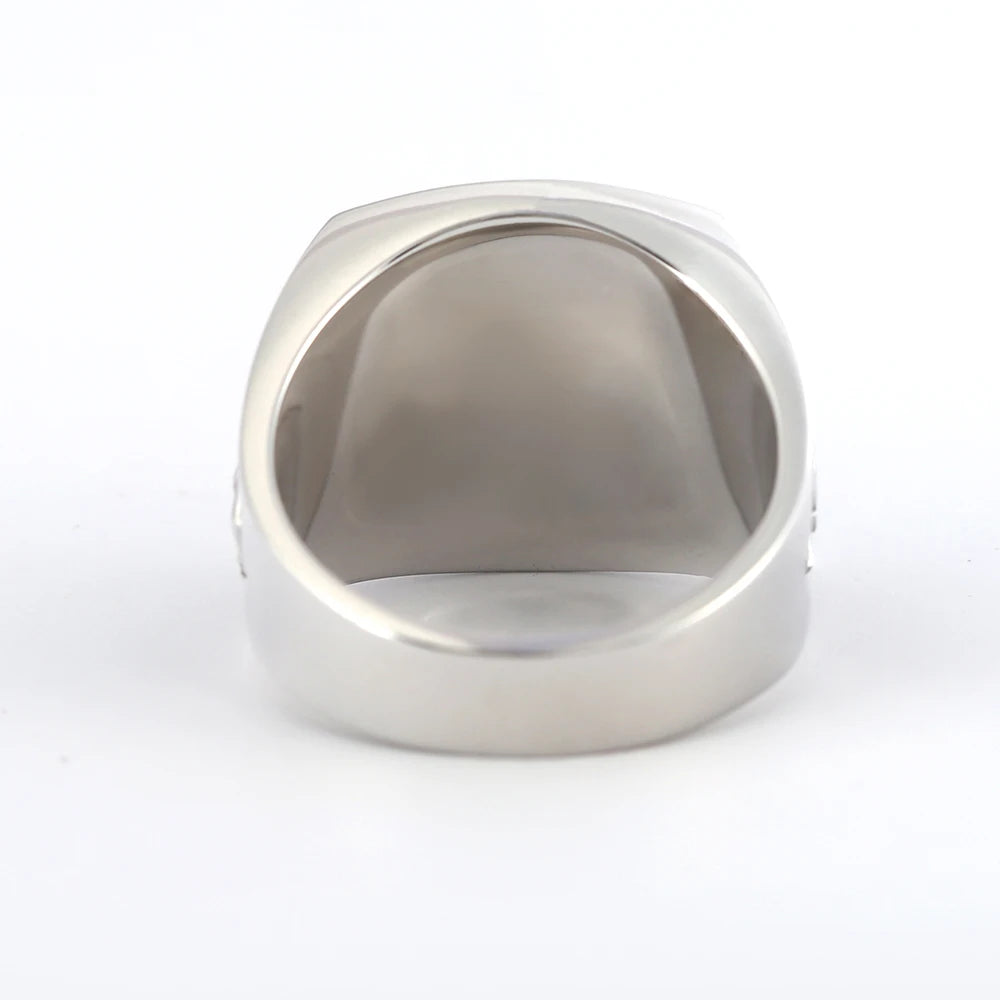 Master Mason Blue Lodge Ring - Sterling Silver Faith Hope and Charity with S&C G - Bricks Masons