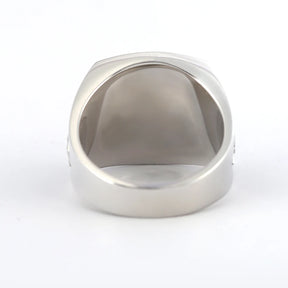 Master Mason Blue Lodge Ring - Sterling Silver Faith Hope and Charity with S&C G - Bricks Masons