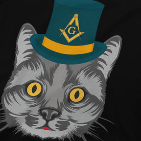 Master Mason Blue Lodge T-Shirt - Polyester Cat Design