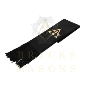 Council Scarf - Black Embroidery Cashmere - Bricks Masons