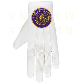 Past Grand Master Blue Lodge Gloves - White Cotton Grand Lodge Officer - Bricks Masons