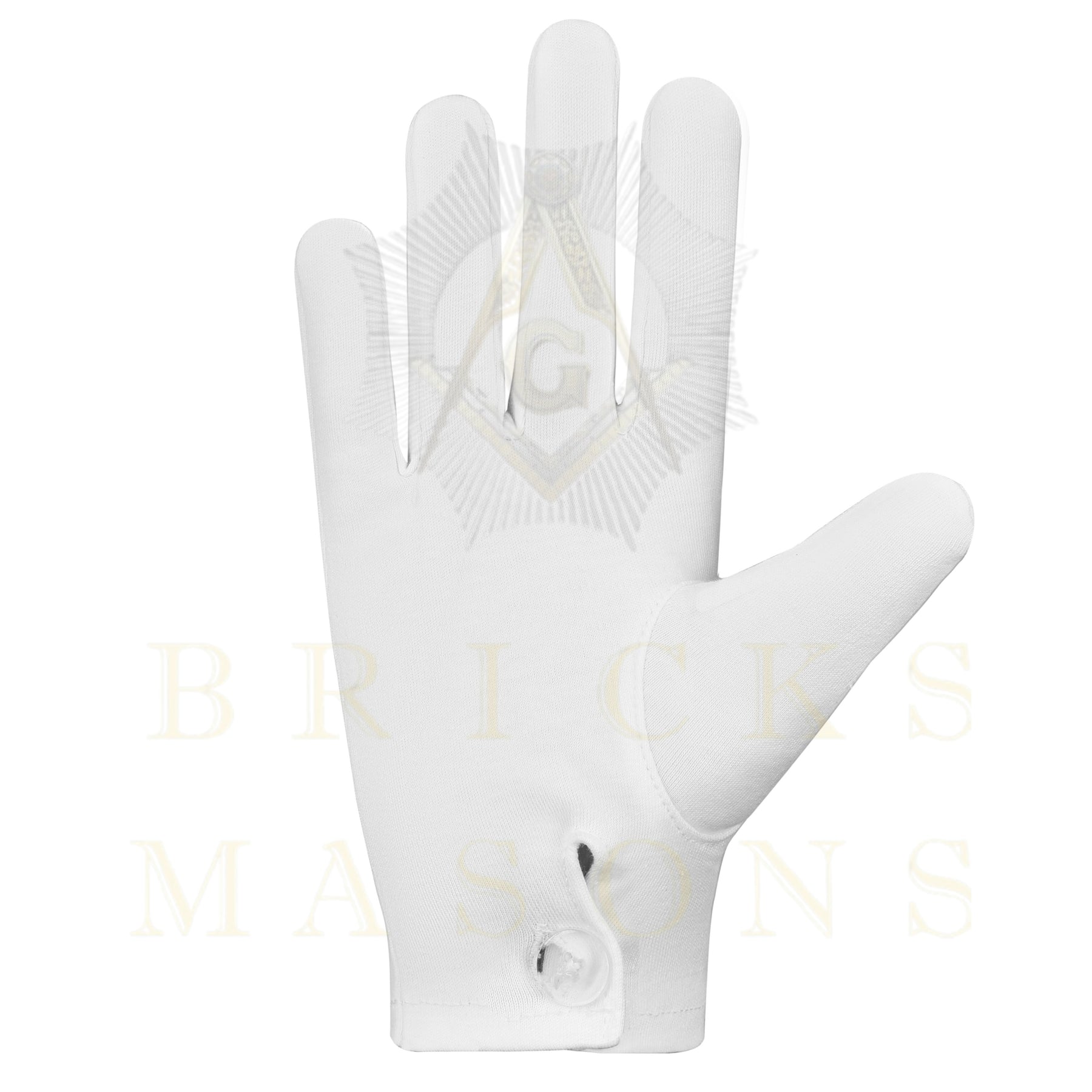 LOCOP Gloves - White Cotton Triangular Patch - Bricks Masons