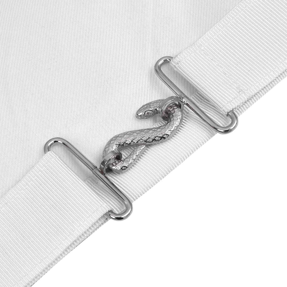 Master Mason Blue Lodge Apron - White Ribbon & Hand Threaded Silk - Bricks Masons