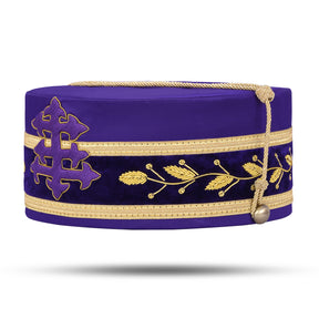 33rd Degree Scottish Rite Crown Cap - Purple with Gold Cap Cord - Bricks Masons