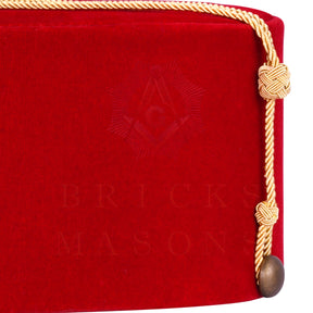 Chaplain Royal Arch Chapter Officer Crown Cap - Red Hand Embroidery - Bricks Masons