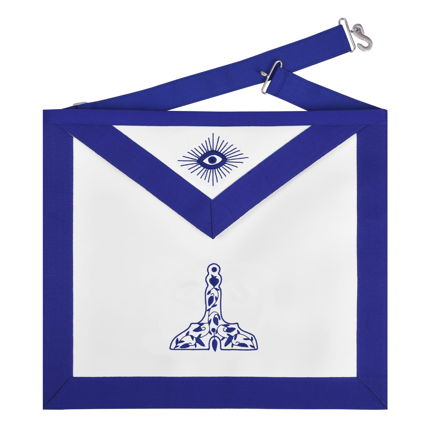 Senior Warden Blue Lodge Officer Apron - Royal Blue With Waist Belt