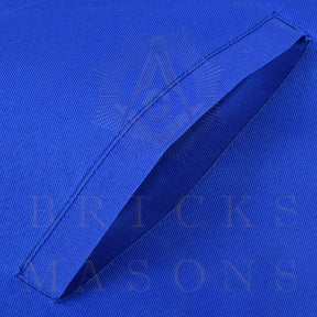 Secretary Blue Lodge Officer Apron - Blue Ribbon With Machine Embroidery Customizable Flap - Bricks Masons