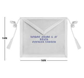 Master Mason Blue Lodge Apron - Custom Hand Embroidery Lodge Presentation - Bricks Masons