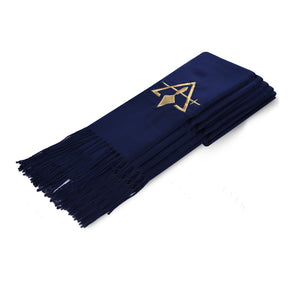 Council Scarf - Blue Embroidery Cashmere - Bricks Masons