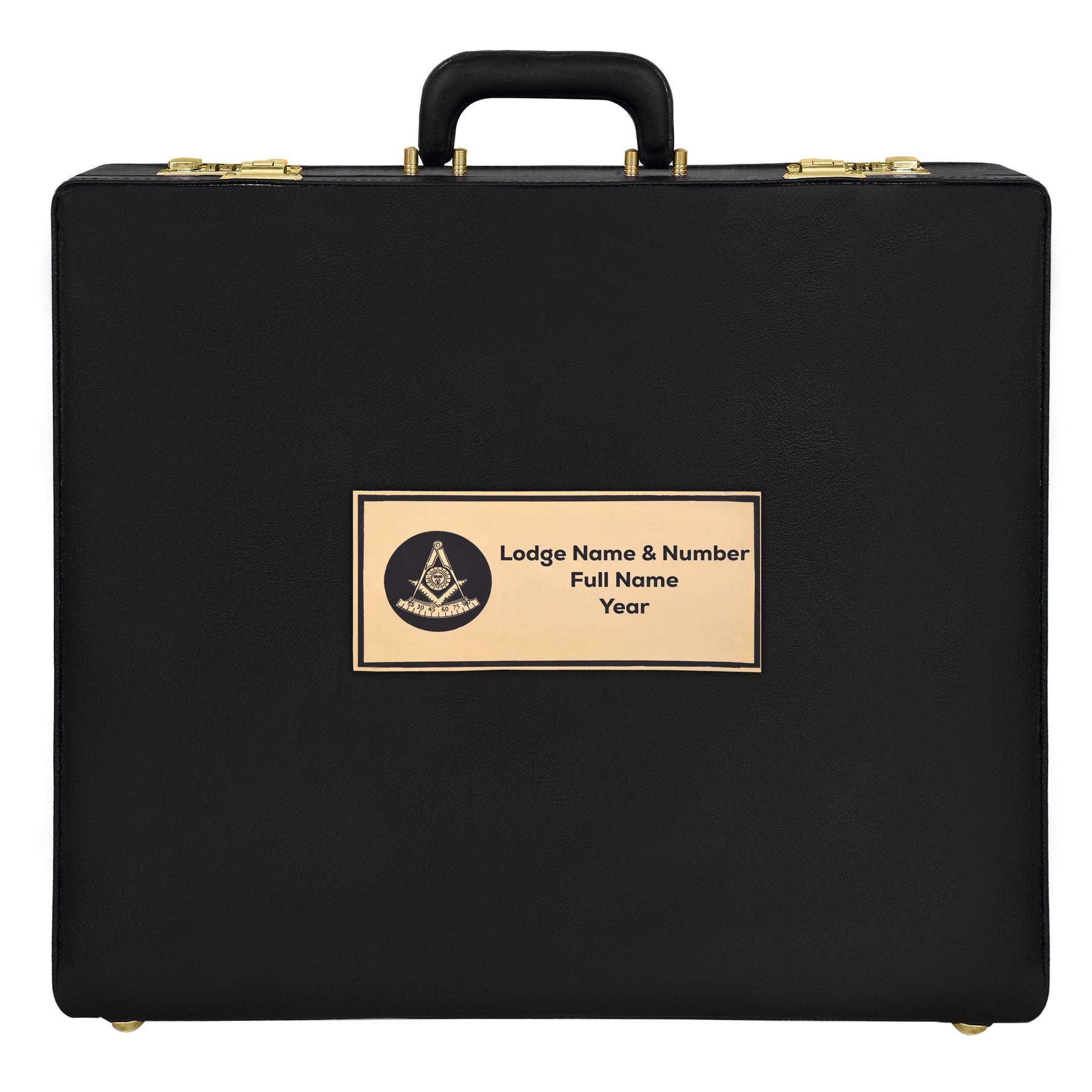 Past Master Blue Lodge Apron Case - Metal Plate Personalization GRAND SIZE - Bricks Masons