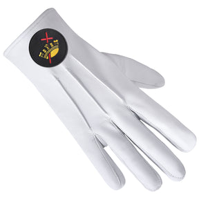 Knights Templar Commandery Glove - Leather With Black Patch - Bricks Masons