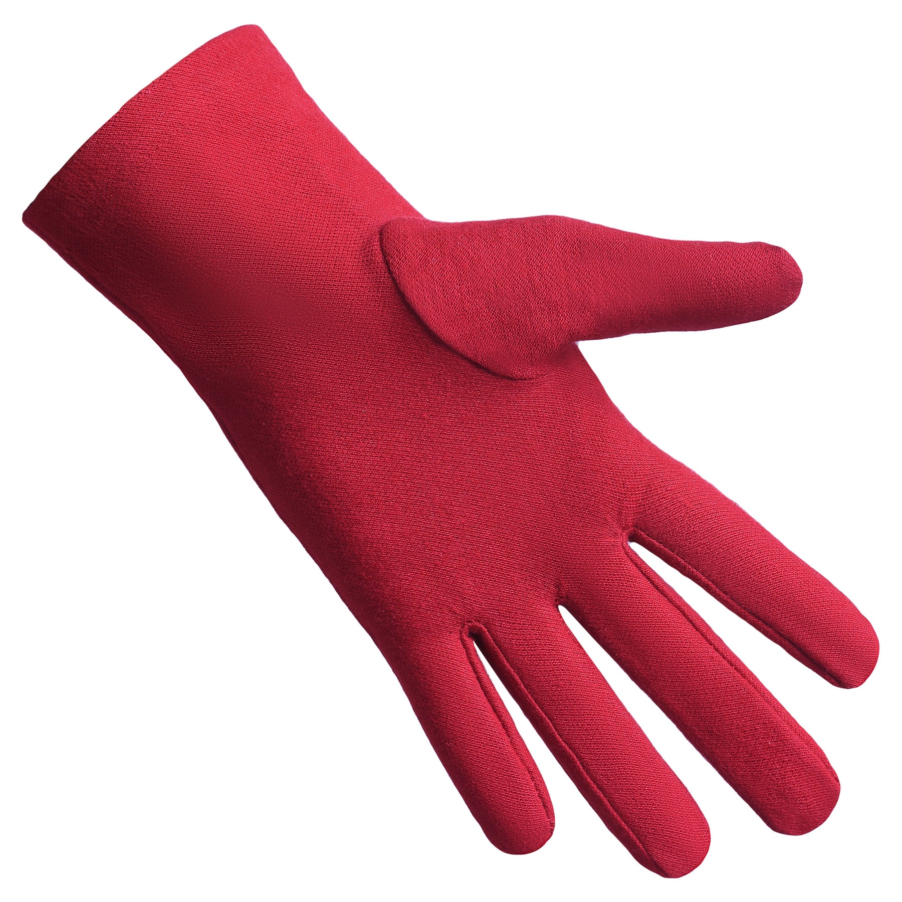 Knights Templar Commandery Glove - Red Cotton With Star Patch - Bricks Masons