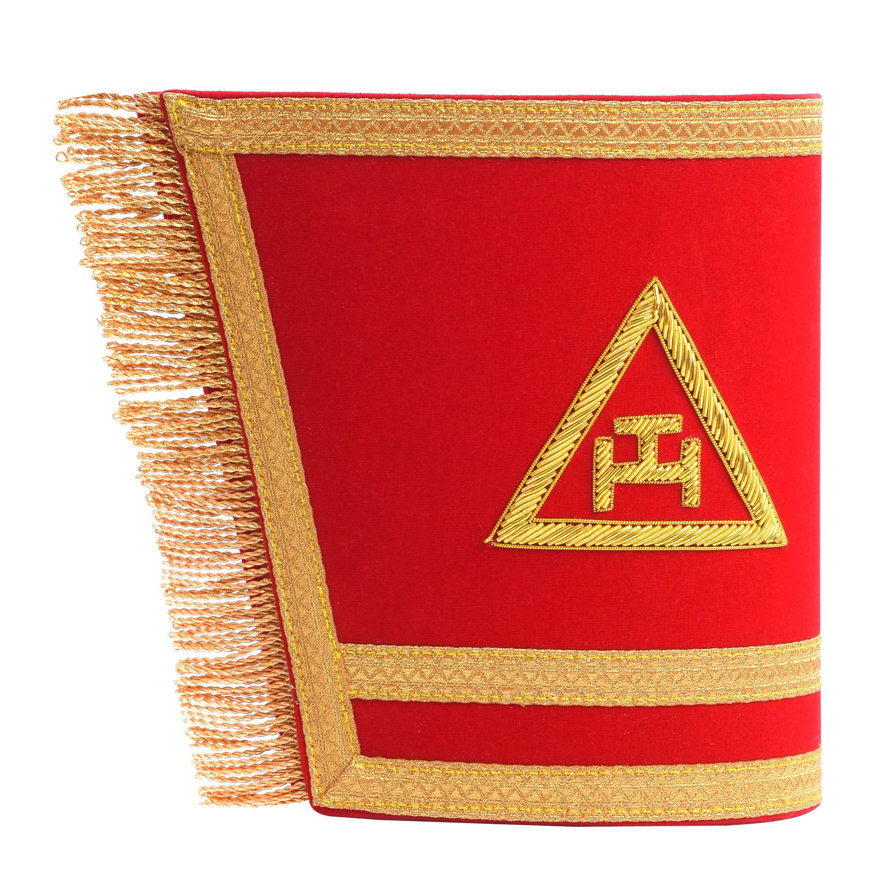 Royal Arch Chapter Cuff - Red Velvet With Triple Tau Emblem - Bricks Masons