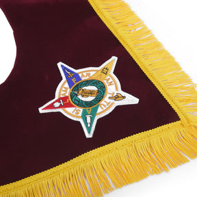 Order of Amaranth Collar - Maroon Velvet With Yellow Braid & Fringe - Bricks Masons