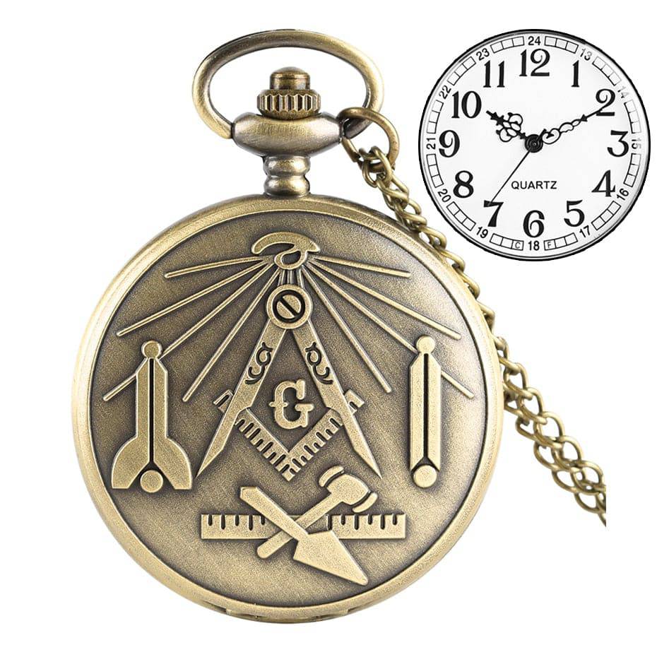 Master Mason Blue Lodge Pocket Watch - Square and Compass G