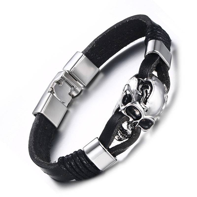 Widows Sons Bracelet - Handmade Leather Biker Skull