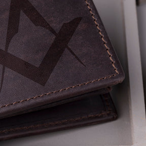 Master Mason Blue Lodge Wallet - Handmade Leather - Bricks Masons