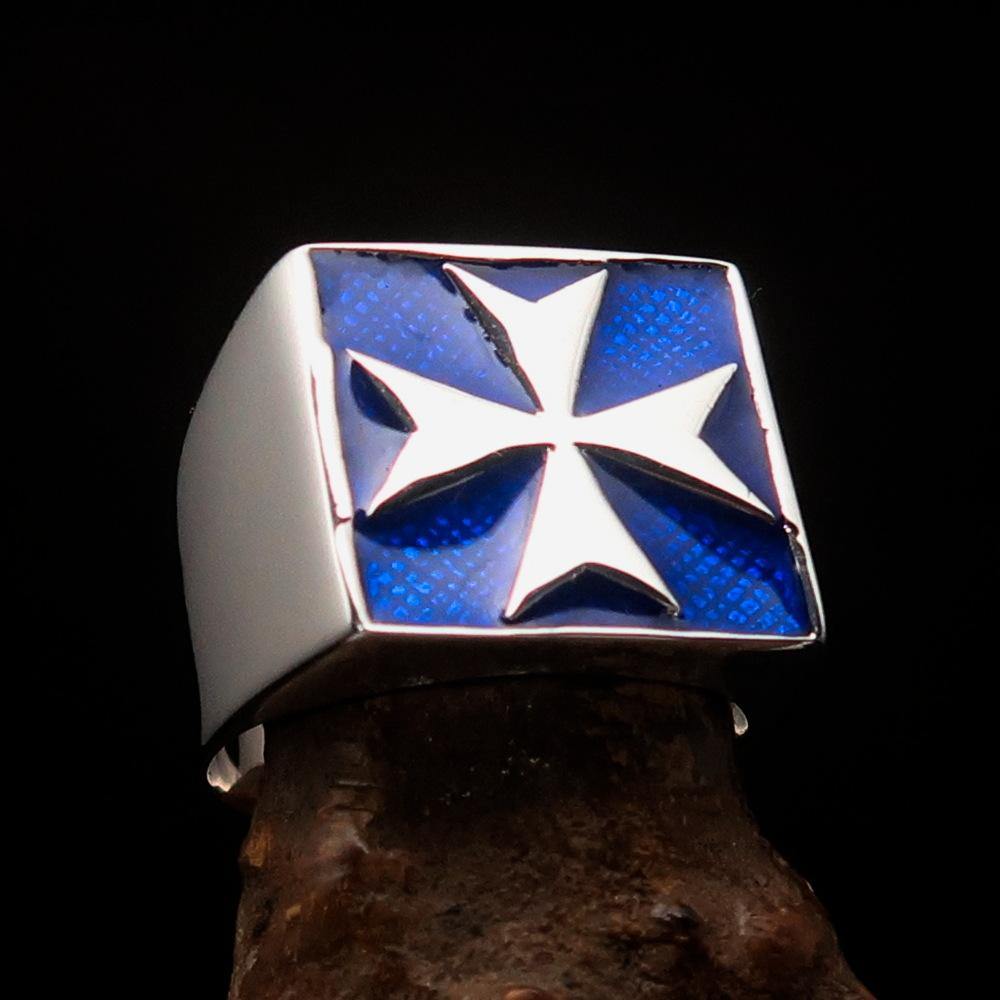 Order of Malta Commandery Ring - Blue Cross Sterling Silver