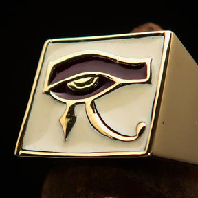 Ancient Egypt Keychain - Gold Eye of Horus Brass Ring