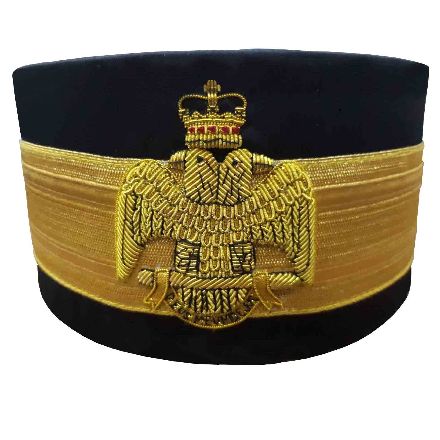 33rd Degree Scottish Rite Crown Cap - Wings Down Black