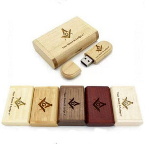 Master Mason Blue Lodge USB Flash Drives - Various Wood Colors