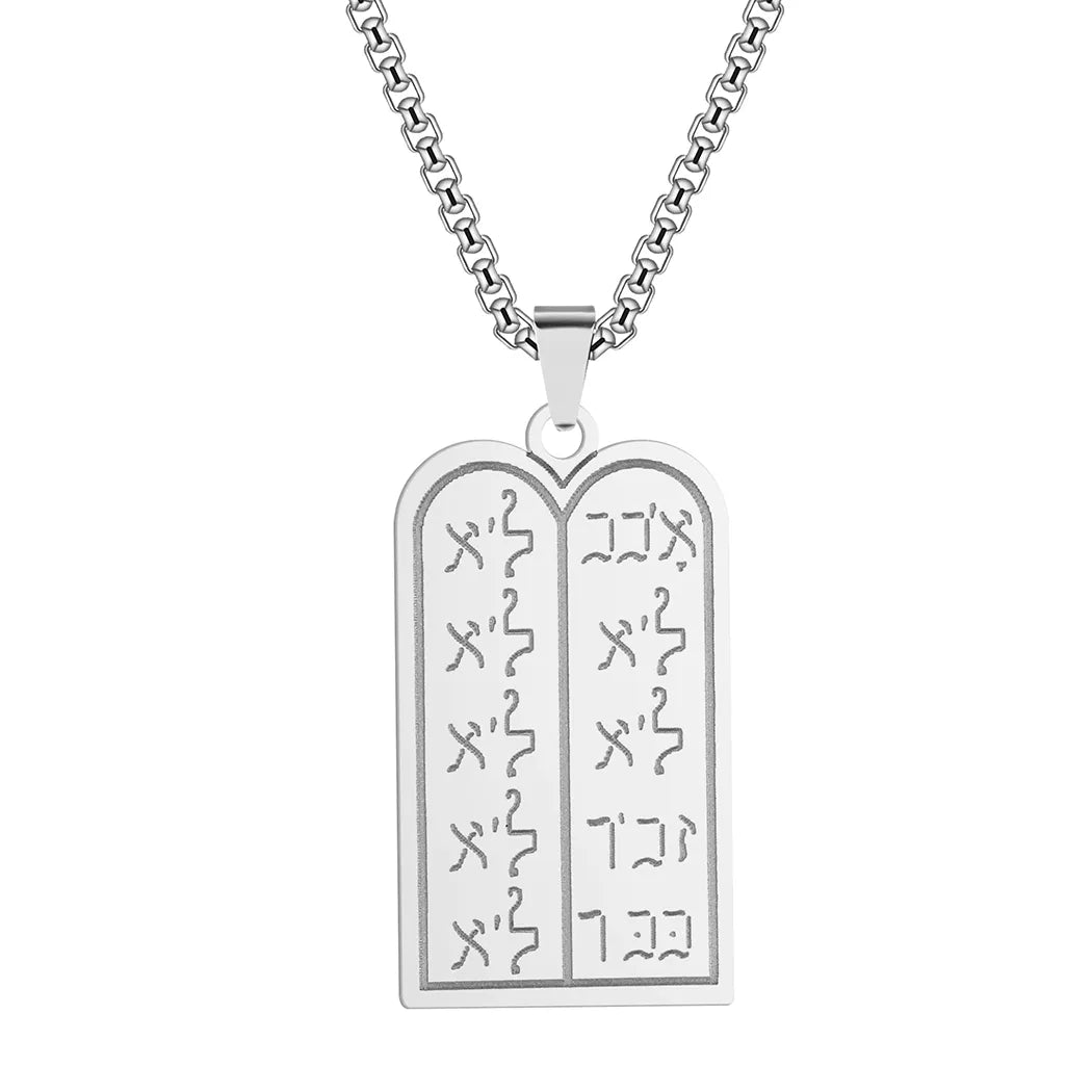 Ancient Israel Necklace - Golden Stainless Steel Geometric - Bricks Masons