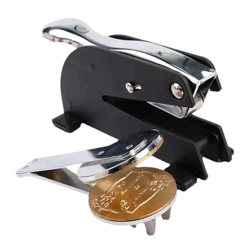 Widows Sons  Desktop Seal Press - Stainless Steel With Black Customizable - Bricks Masons