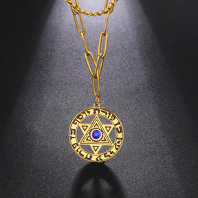 Ancient Israel Necklace - Seal Of Solomon Star of David - Bricks Masons