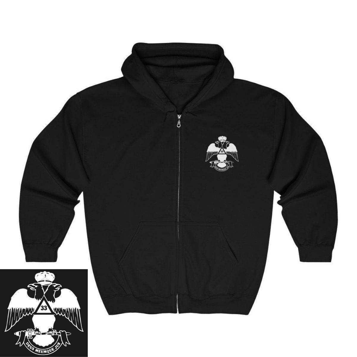 33rd Degree Scottish Rite Hoodie - Wings Down Various Colors