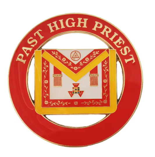 Past High Priest Royal Arch Chapter Car Emblem - Red - Bricks Masons